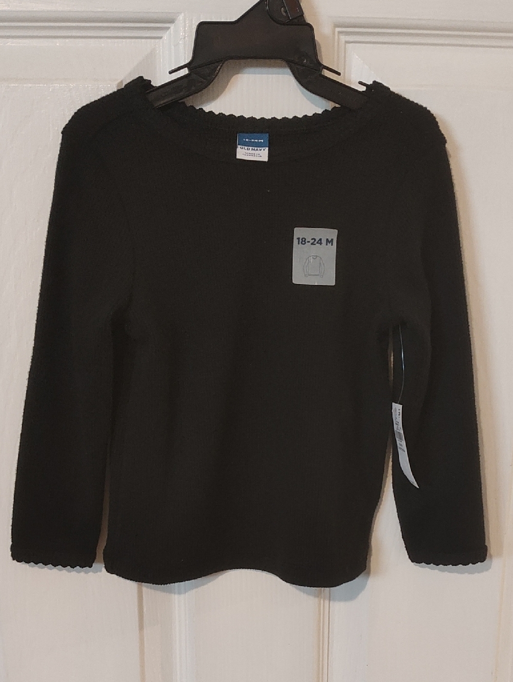 Cozy Long-Sleeve Waffle-Knit T-Shirt For Toddler Girls